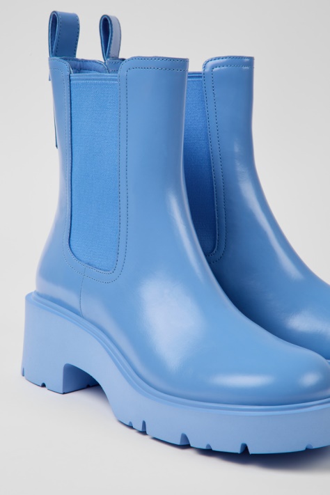 Camper Design Milah Niebieskie Skórzane Buty Chelsea Dla Kobiet