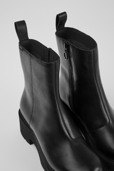 Camper Milah Gore-tex Czarne Skórzane Buty Zapinane Na Suwak Dla Kobiet, Nowość