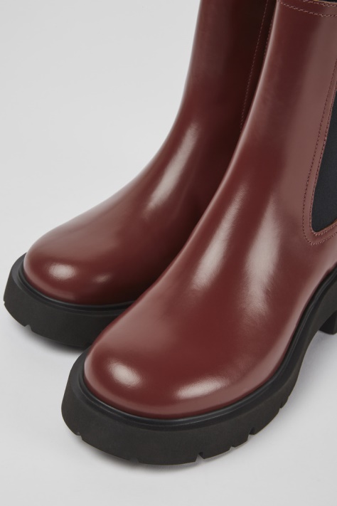 Bordowe Skórzane Buty Design Milah Dla Kobiet Camper