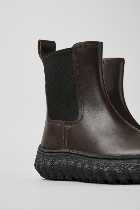 Buty Do Kostki Michelin Z Ciemnobrązowej Skóry Dla Kobiet Camper Nowość