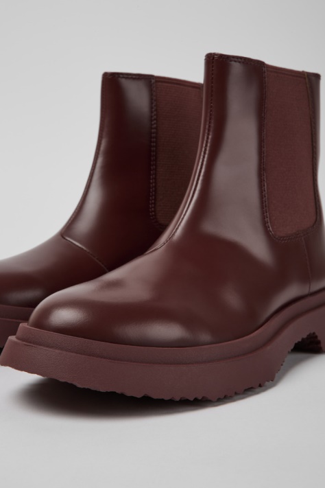 Camper Design Walden Bordowe Skórzane Buty Damskie