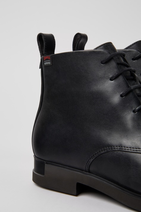 Czarne Sznurowane Botki Damskie Camper Iman Gore-tex