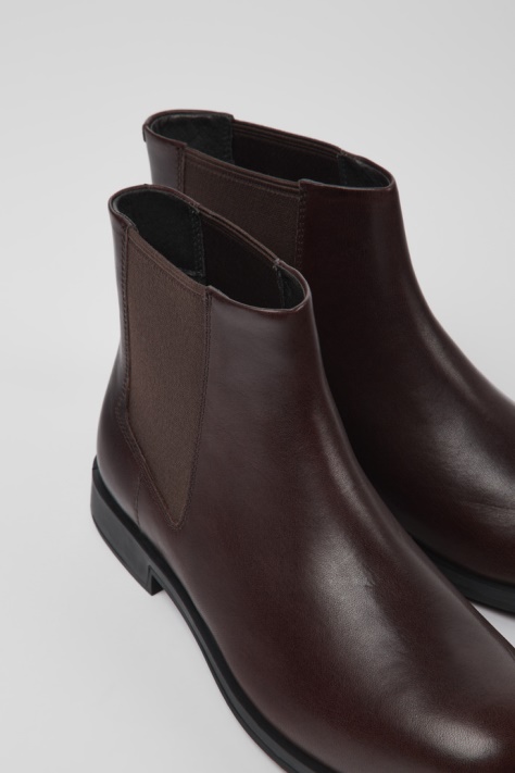 Camper Design Bowie Brązowe Skórzane Botki Dla Kobiet