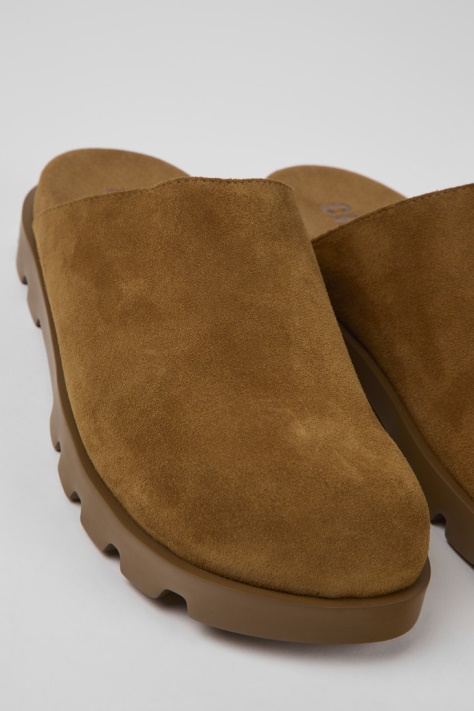 Camper Design Brutus Sandal Brązowe Skórzane Chodaki Dla Kobiet