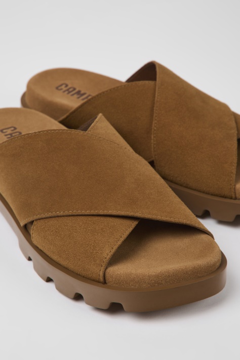 Brutus Sandal Brązowe Nubukowe Sandały Dla Kobiet Camper Nowość