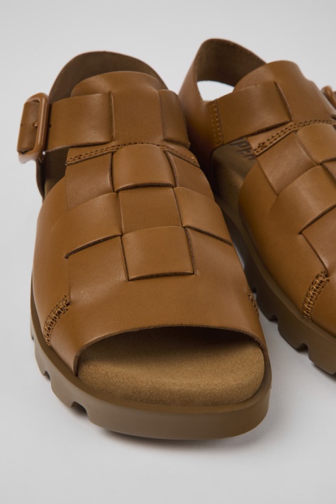 Brutus Sandal Brązowe Skórzane Sandały Damskie Ekskluzywne Kampery
