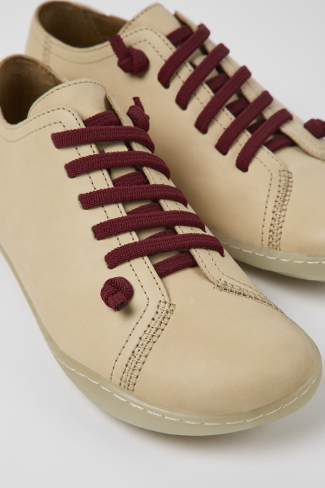 Camper Design Peu Beżowe Skórzane Buty Damskie