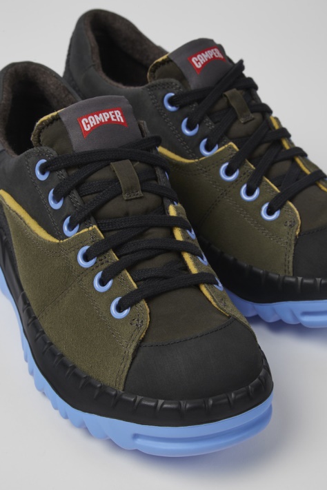 Design Teix Zielone I Szare Buty Z Materiału Pochodzącego Z Recyklingu Dla Kobiet Camper