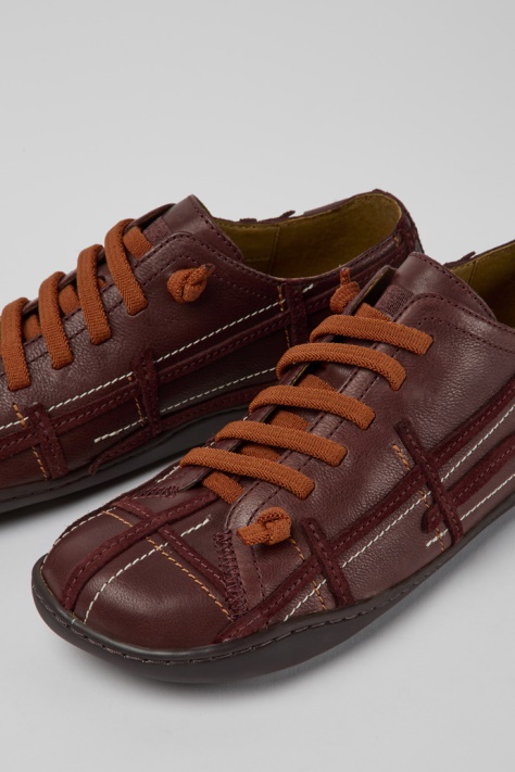 Camper Design Twins Bordowe Skórzane Buty Damskie