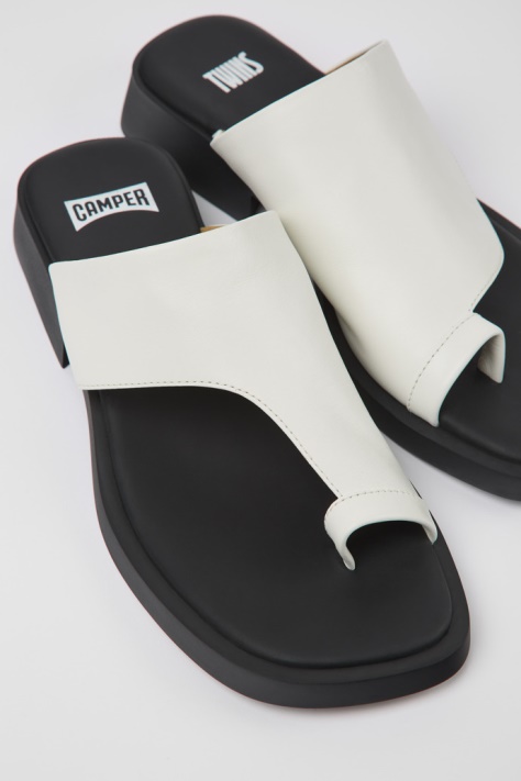 Białe Skórzane Sandały Design Twins Dla Kobiet Camper