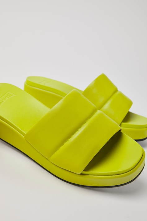 Camper Design Misia Zielone Skórzane Sandały Dla Kobiet