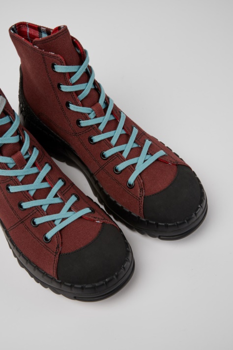 Buty Camper Teix Bordowe Z Gumy I Bawełny Bci Nowość