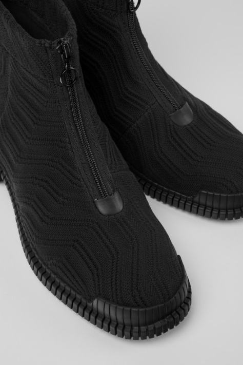 Camper Design Pix Tencel Czarne Buty Zapinane Na Suwak Dla Mężczyzn