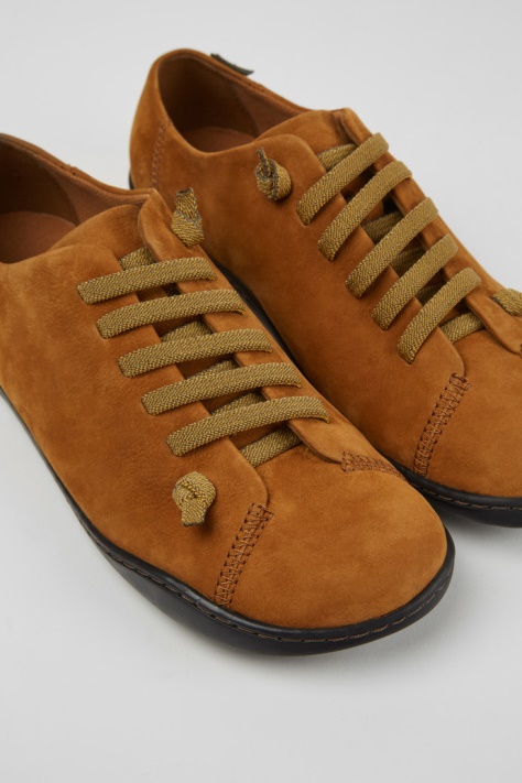 Design Peu Jasnobrązowe Buty Nubukowe Dla Kobiet Camper