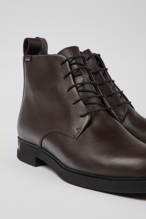 Iman Gore-tex Brązowe Skórzane Botki Camper Nowość