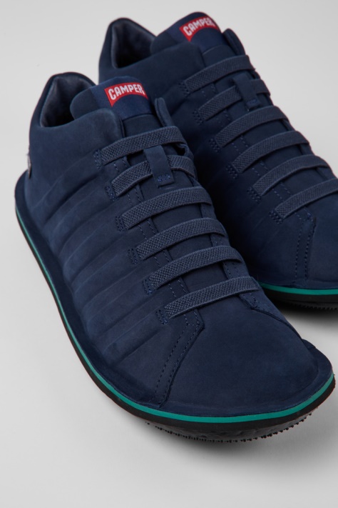 Beetle Gore-tex Granatowe Nubukowe Botki Dla Mężczyzn Camper Nowość