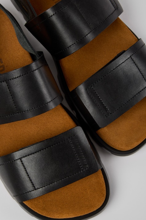 Brutus Sandal Czarne Skórzane Sandały Męskie Ekskluzywne Camper